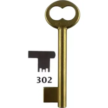 Klíč Klíč dózický široký předřezaný S302 6HOB3 mosazný