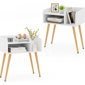 Noční stolek Stolek Costway 50 x 32 x 58 cm, bílý