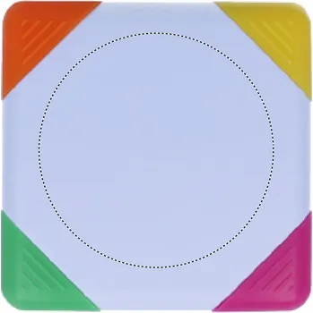 Zvýrazňovač Čtvercový zvýrazňovač Tamponový tisk (max. 2 barvy, 60x60mm) 2 barvy 5 FRONT