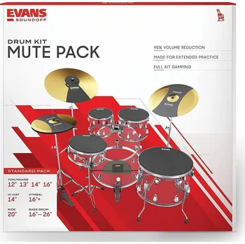 Bicí nástroj EVANS SOUNDOFF STANDART PACK set pro tiché cvičení 82619
