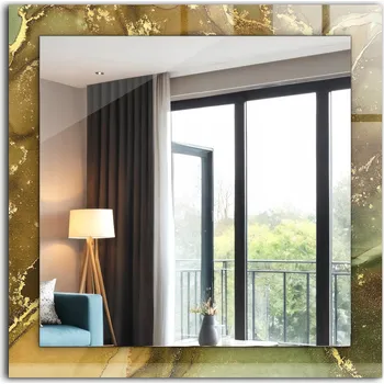 Zrcadlo Stylové Čtvercové Zrcadlo Glamour Moderní Loft Abstraktní umění 60x60 cm