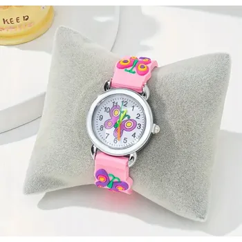 Hodinky Hodinky s motýlkem pro holčičky dárek světle růžové motýl růžový