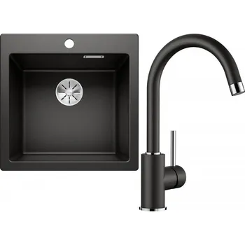 Granitový dřez Set RS Blanco Pleon 5+ Blanco Mida (černá + černá)