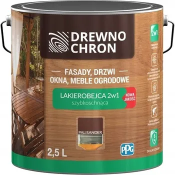 Lak na dřevo Drewnochron Lazurovací lak na dřevo 2v1 satén palisandr 2,5l