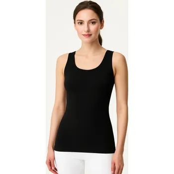 AXIRYA - Bezešvé tílko na široká ramínka Canotta - černá/S/M