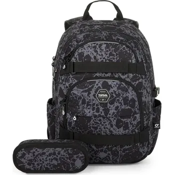 Školní batoh Studentský batoh Topgal v setu s šedým vzorem VIKI 25035