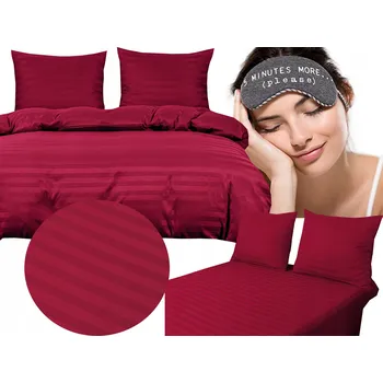 Povlečení Povlečení damašek hotelové v pruzích 140x200 bordó, červené