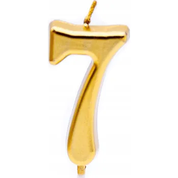 Dortová svíčka ZLATÁ SVÍČKA na dort Elegantní narozeninový jubilejní dort ČÍSLICE 7