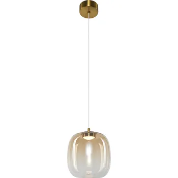 Závěsné svítidlo Vaso, 1x jantarové skleněné stínítko, (fi 15cm), g