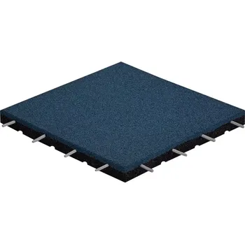 Venkovní dlažba Modrá gumová certifikovaná dopadová dlažba FLOMA ProF - 50 x 50 x 6 cm