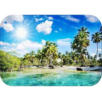 Koupelnová předložka KOUPELNOVÁ PŘEDLOŽKA PROTISKLUZOVÁ ANTIBAKTERIÁLNÍ 60X40 PALMY JASNO JEZIORO