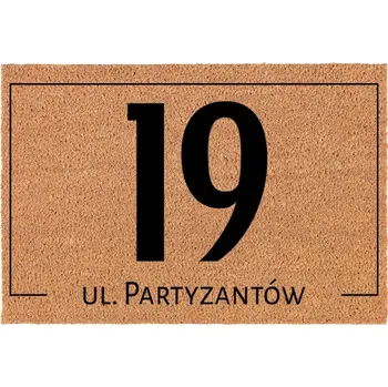 Rohožka KOKOSOVÁ VSTUPNÍ ROHOŽKA BÉŽOVÁ 40X60 ULICA I NUMER DOMU/MIESZKANIA