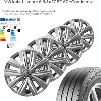 Auto-moto Sada 4 kol: VW Lismore 6.5Jx17 ET60 + Continental VanContact Eco 235/65 R17 C – letní (Letní sada kol pro dodávky vhodná pro VW ,MULTIVAN, CRAFTER,MAN )