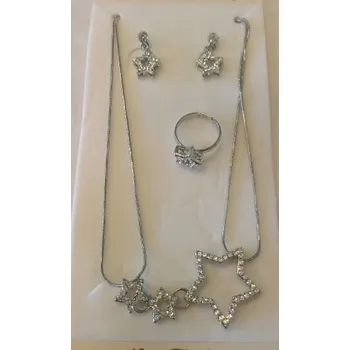 Souprava šperků Bižuterní sada náhrdelník, prstýnek, náušnice HVĚZDY