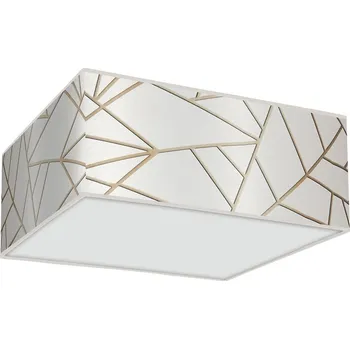 Stropní svítidlo Ziggy Square, 1x bílé/zlaté textilní stínítko, (bílé plexisklo), (50 cm)