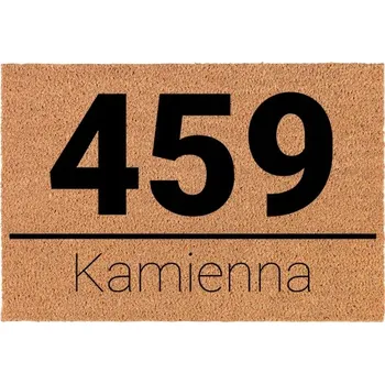 Rohožka KOKOSOVÁ VSTUPNÍ ROHOŽKA BÉŽOVÁ HIT ULICA Z NUMEREM DOMU/MIESZKANIA