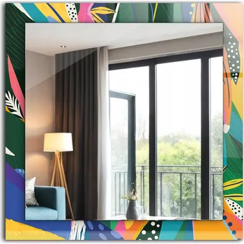 Zrcadlo Zrcadlo dekorativní závěsné na zeď Barevný abstraktní vzor 60x60 cm