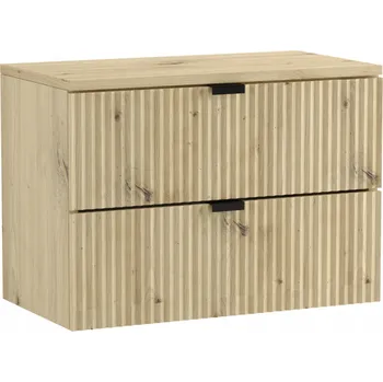 Koupelnový nábytek Skříňka pod umyvadlo 80 cm dub artisan/černá rýhovaná čela Willy