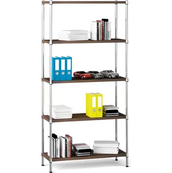 Dílenský regál Chromovaný regál s laminovanými policemi, 1800 x 900 x 450 mm