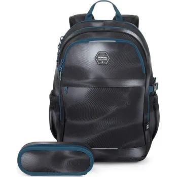 Školní batoh Studentský batoh Topgal v setu - Modré žíhání RUBI 25034