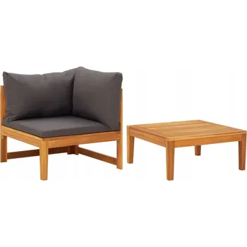 Sada zahradního nábytku dřevěná VidaXL šedá 2 ks