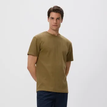 Pánské tričko Reserved - Regular tričko ze strukturovaného úpletu - světle zelená - 736EF-70X - 736EF-70X-XXL