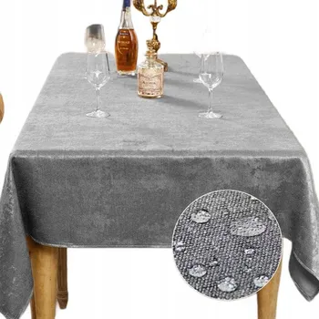 ubrus Ubrus na stůl obdélníkový šedý dekorativní 140 x 180 cm voděodolný