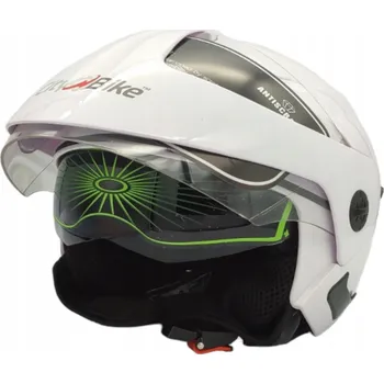 Helma na motorku Helma na skútr bílá lesklá XS (53–54 cm) (Helmy na skútr)