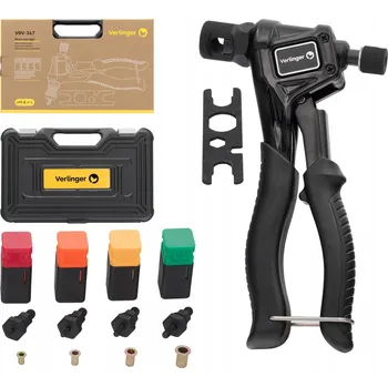 Nýtovací pistole Ruční nýtovací kleště na nýtovací matice sada v kufříku + 40 nýtovacích matic