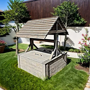 Zahradní dekorace Vintage studna v zašedlém selském stylu