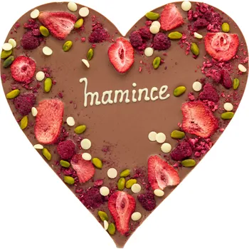 Čokoláda Pražská čokoláda Velké srdce z mléčné čokolády s možností věnování 500 g