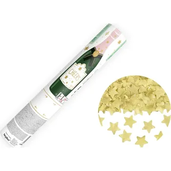 Konfeta PartyDeco Konfety vystřelovací zlaté hvězdičky 20 cm
