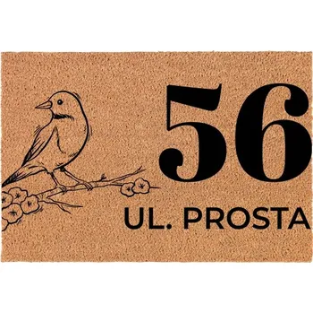 Rohožka VSTUPNÍ ROHOŽKA KOKOSOVÁ 40X60 HIT TWÓJ NUMER DOMU/MIESZKANIA ULICA