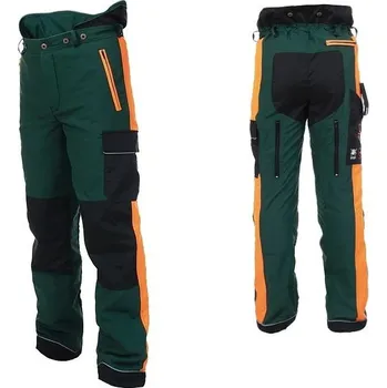 Jednorázový oděv SCILAR+ kalhoty do pasu - řetěz.pila - zele/oranž - 50/194