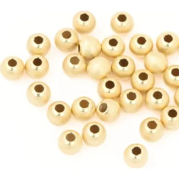 Korálek Crystal-ZONE Korálek kulička MAT 4mm Ag925 gold plating 24kt