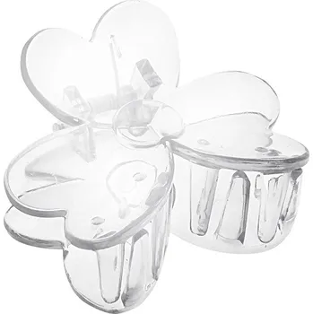 Spona do vlasů - skřipec květina 3610-6, čiré barvy s bílou 8000811-5