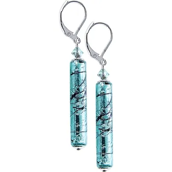 Náušnice Lampglas Náušnice Turquoise Love s ryzím stříbrem v perlách Lampglas Materiál zapínání náušnic: rhodiované stříbro Ag 925/1000