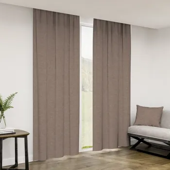 Závěs dekorační nebo látka, OXY vzor Plátno, Béžově hnědé, 150 cm