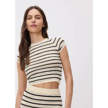 Dámský svetr Reserved - Pruhovaný svetr - krémová - 542HF-01X - 542HF-01X-S
