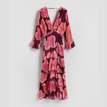 Dámské šaty Reserved - Maxi šaty s autorským vzorem - vícebarevná - 128FK-MLC - 128FK-MLC-M