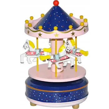 Hudební nástroj pro děti Hrací Skříňka Super Lock kolotoč, tmavě modrá