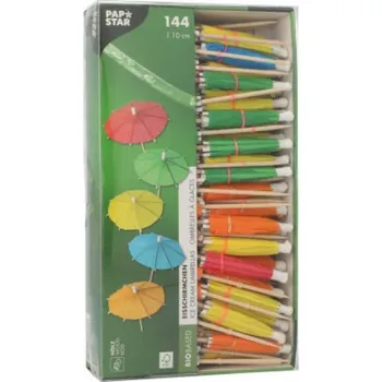 Jednorázové nádobí Deštníčky do nápojů, tyčinky na zmrzlinu, koktejlové deštníčky, délka 10 cm, 144 ks