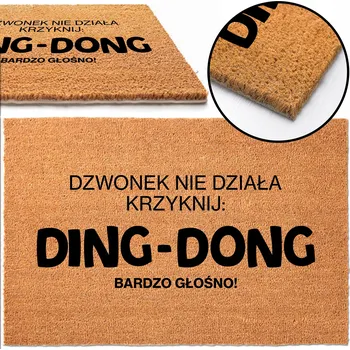 Rohožka KOKOSOVÁ ROHOŽKA PŘED DVEŘE S NÁPISEM HUMOR ZAMIAST DZWONKA VZ