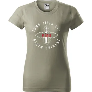 Dámské tričko Dámské tričko s potiskem Snídaně Barva trička: Světlá khaki - 28, Velikost: S