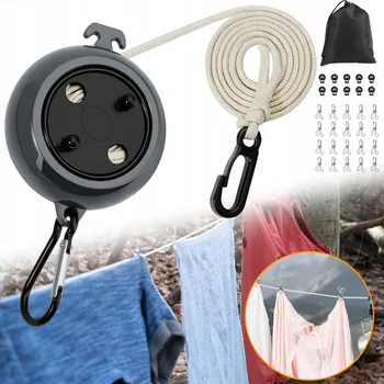 Sušák na prádlo ŠŇŮRA NA PRÁDLO VYSOUVACÍ BUBEN 10 METRŮ - ŠŇŮRA NA PRANÍ, SUŠÁK NA OBLEČENÍ, IDEÁLNÍ NA KEMPINK