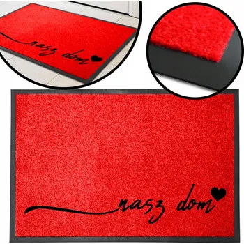 Rohožka Vstupní rohožka červená MONOCHROM 40x60 ke dveřím s NÁPIS SIEMA Vzor