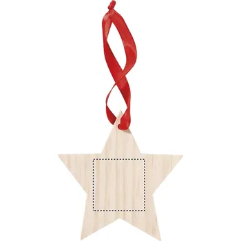 Vánoční ozdoba Ozdoba ve tvaru hvězdy. TAMPONOVÝ TISK (MAX. 1 BARVA, 40X40MM) 1 barva 50 BACK