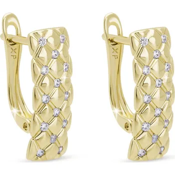 Náušnice Náušnice pozlacené s mřížkou a zirkony 3552