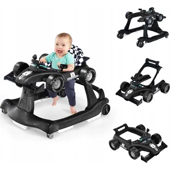 Dětské chodítko SKLÁDACÍ CHODÍTKO PRO MIMINKA A DĚTI 4V1 ČERNÉ