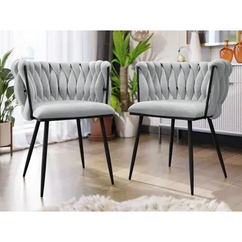 Obývací stěna Set dvou čalouněných židlí Archie DC-1142/BK, Barva: 82-šedá MIRJAN 5903211394041